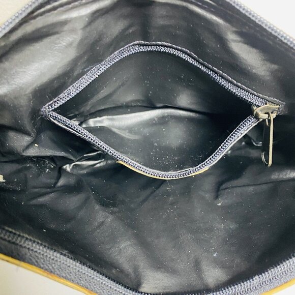 Vintage BOTARY 1980s Hand Painted Genuine Leather Shoulder Bag Art Deco - Picture 9 of 10